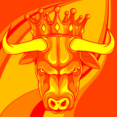 vector illustration Bull head mascot. Buffalo logo.