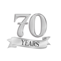 Years Silver Banner Metallic Number Icon Set