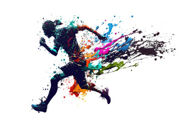 Obraz na płótnie Canvas Imagine running on splash color isolated on background.