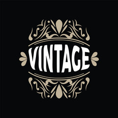 Decorative Typography Vintage Line Design, Vector Illustration, Luxury Label And Badge Ornament, Elegant Retro Style Ribbon