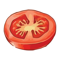 Juicy, ripe tomato slice - a gourmet delight.