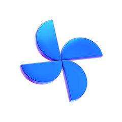 3D ABSTRACT PURPLE METAL OBJECT RENDER