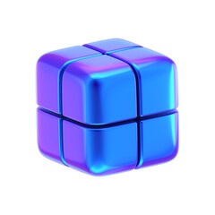 3D ABSTRACT PURPLE METAL OBJECT RENDER