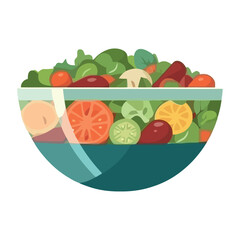 Fresh organic vegetarian meal with fresh vegetables