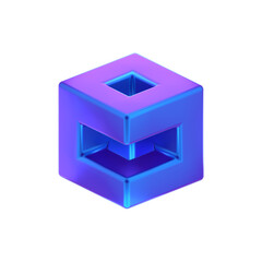 3D ABSTRACT PURPLE METAL OBJECT RENDER