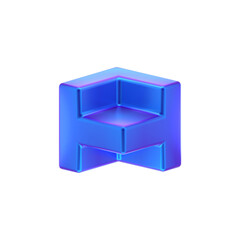 3D ABSTRACT PURPLE METAL OBJECT RENDER