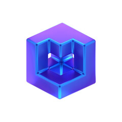 3D ABSTRACT PURPLE METAL OBJECT RENDER