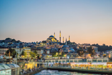 Fototapeta na wymiar Exterior of the Rustem Pasa Mosque in Eminonu, Istanbul, Turkey