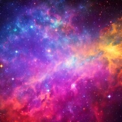 Naklejka premium Colorful space galaxy cloud nebula. Stary night cosmos. Universe science astronomy. Supernova background wallpaper. Generative AI.