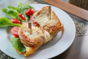Breakfast get served in the morning in the restaurant or the cafe. Food and drink set made by chef and served with hot drink. Healthy food or junk food was select by people.