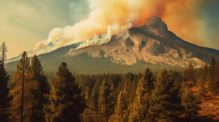 A forrest fire burning the side of a mountain in Montana