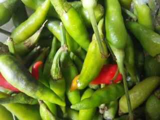Fresh chili in a bowl, cayenne pepper. Using the macro camera.