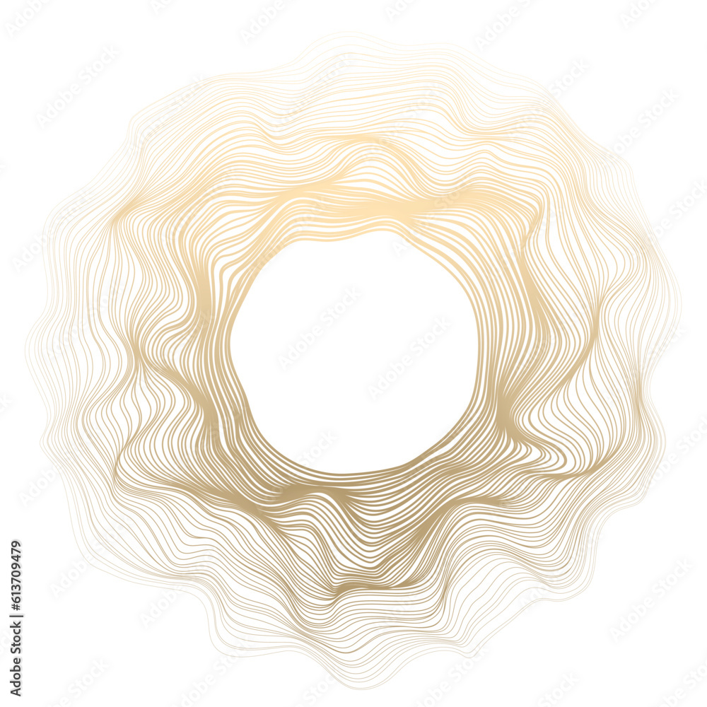 Aufkleber Abstract circle lines wave gold gradient isolated on transparent background. Vector in concept luxury, technology, science, music, modern.
