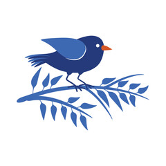 Blue bird on a tree vector illustration design.