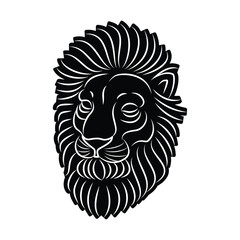 Lion head vector icon isolated on white background.