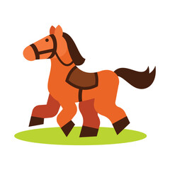 Horse toy icon. Flat illustration of horse toy vector.