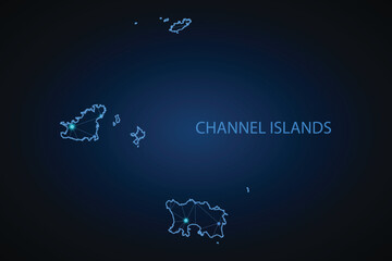Fototapeta na wymiar High detailed blue vector map – Channel Islands map.