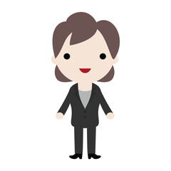 business woman cartoon character on white background.