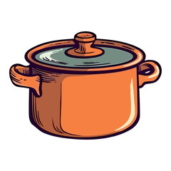 Gourmet chef stews meal in pot