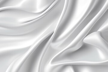 Grand opening elegance: A floating white silk textile fabric flag background, featuring smooth, elegant white satin. Isolated on a backdrop, resembling a pristine white curtain. Generative AI