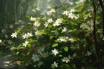 Flowering jasmine. Generative AI
