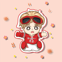 Cute cartoon Santa Claus. Vector illustration of Santa Claus for Christmas.