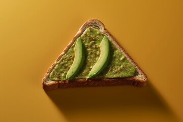 Avocado-topped toast (top view): A simple and delicious combination on a crispy slice. Generative AI