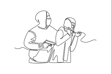 Continuous one line drawing 
criminal activity concept. Single line draw design vector graphic illustration.