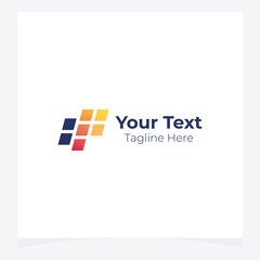 Creative Abstract Square Tech logo Pixel Design. Digital data box logo design Vector Stock template