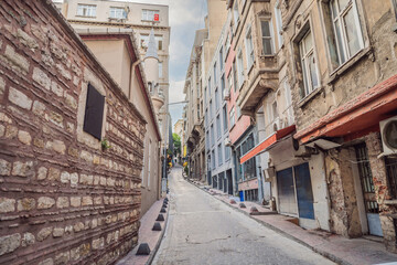 Old street in Istanbul. Travel to istanbul concept