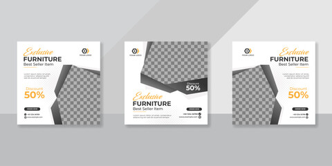 Modern Furniture social media post templates design