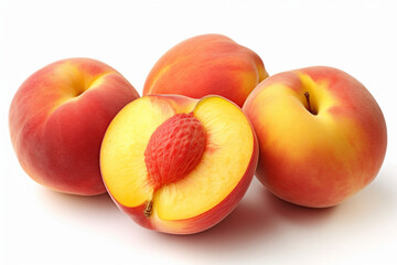 Naklejka na ściany i meble Peach fruit isolated on background. 