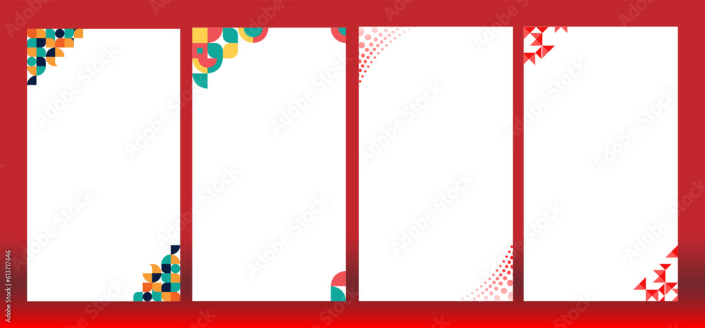 Aufkleber set of minimal geometric abstract background. collection of geometric background