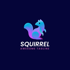 squirrel abstract gradient logo vector
