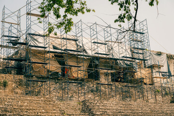  excavations Mayan ruins in Palenque, Chiapas, Mexico.