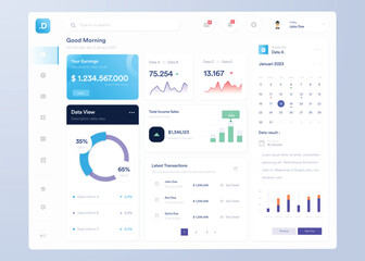 Fototapeta na wymiar Infographic dashboard. UI design with graphs, charts and diagrams. Web interface template for business presentation.