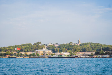 Fototapeta na wymiar Topkapi Palace seen from the Bosporus. Istanbul, Turkey. Turkiye
