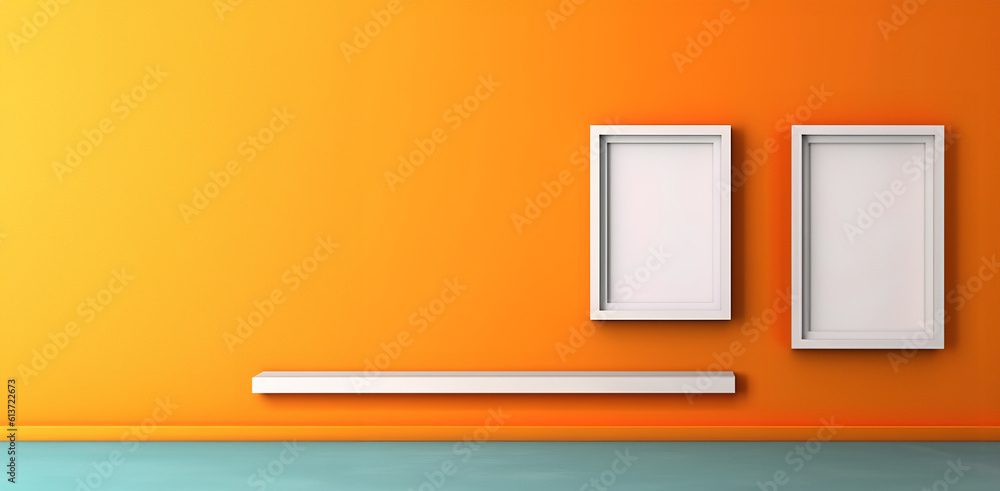 Aufkleber abstract minimal concept. vibrant bright multi colour background with empty blank photo frames and l