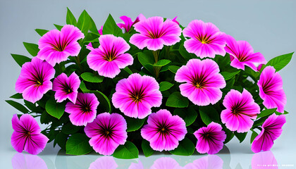 Obraz na płótnie Canvas collection of petunia flowers isolated on transparent background 