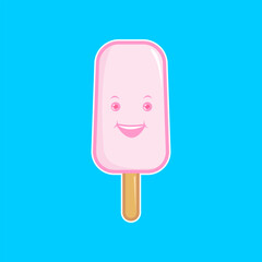 cute ice cream cartoon vector illustration