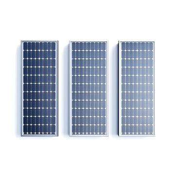 Illustration Solar Panels Isolated On White Background. Ecological, Clean Energy , Solar Cells. Generative AI