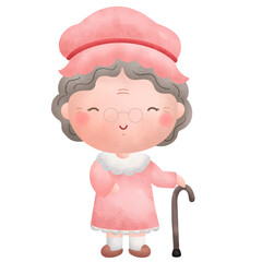 an illustration of a grandma