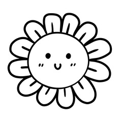 flower cartoon doodle icon