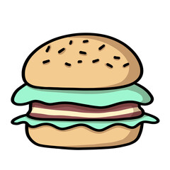 hamburger cartoon doodle