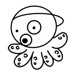 squid cartoon icon