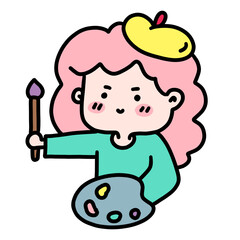 cartoon girl artist