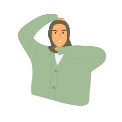 vector illustration of muslim woman wearing hijab