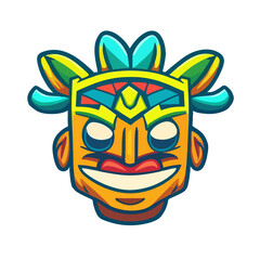 Fototapeta premium Summer Masked Adventures: Tourism and Summertime Fun - Together on a Hawaiian Trip with Face Masks