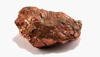 Native copper it is isolated on a white background - obrazy, fototapety, plakaty