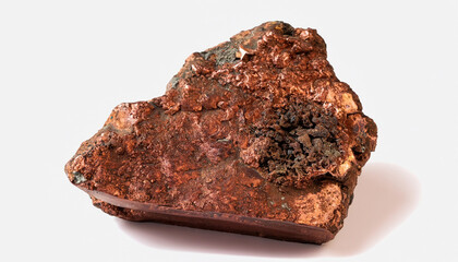 Native copper it is isolated on a white background
